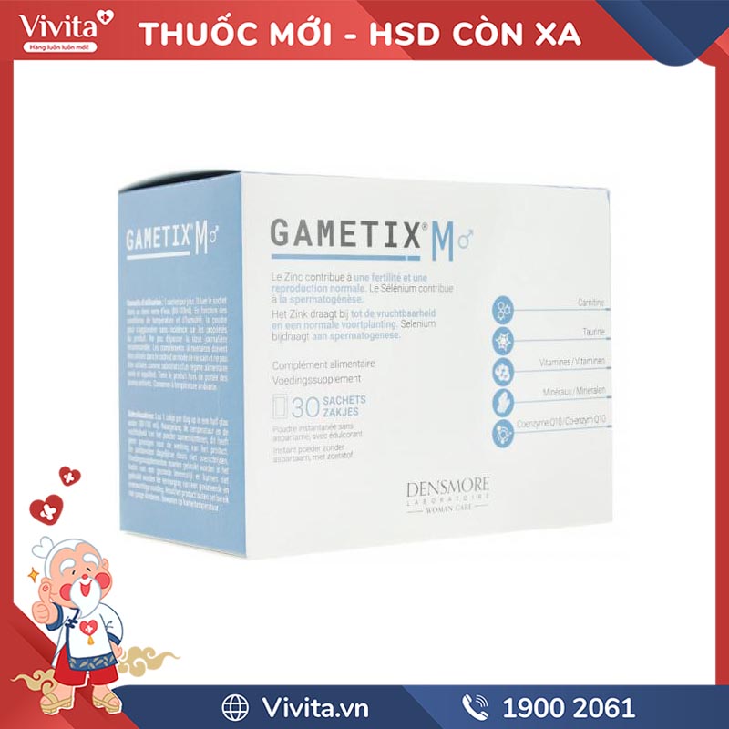 Thuốc tăng chất lương tinh trùng Gametix M | Hộp 30 gói