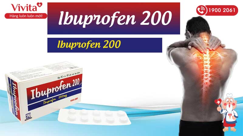 Thuốc giảm đau, kháng viêm ibuprofen 200 Nadyphar