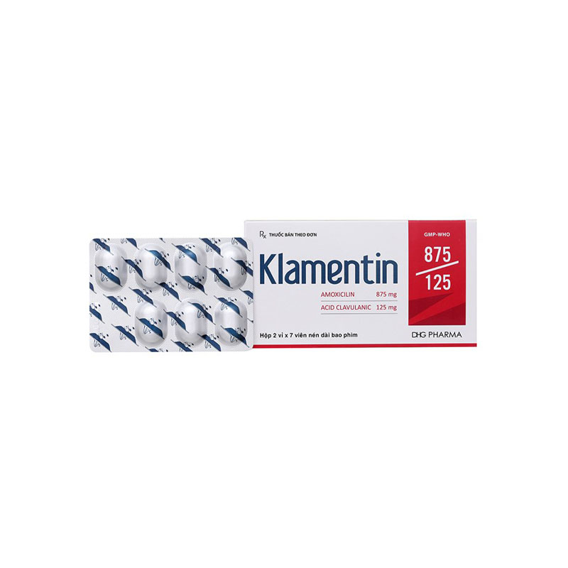 Thuốc kháng sinh Klamentin 875/125 | Hộp 14 viên