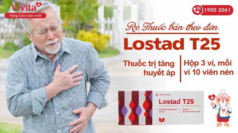 Thuốc trị cao huyết áp Lostad T25