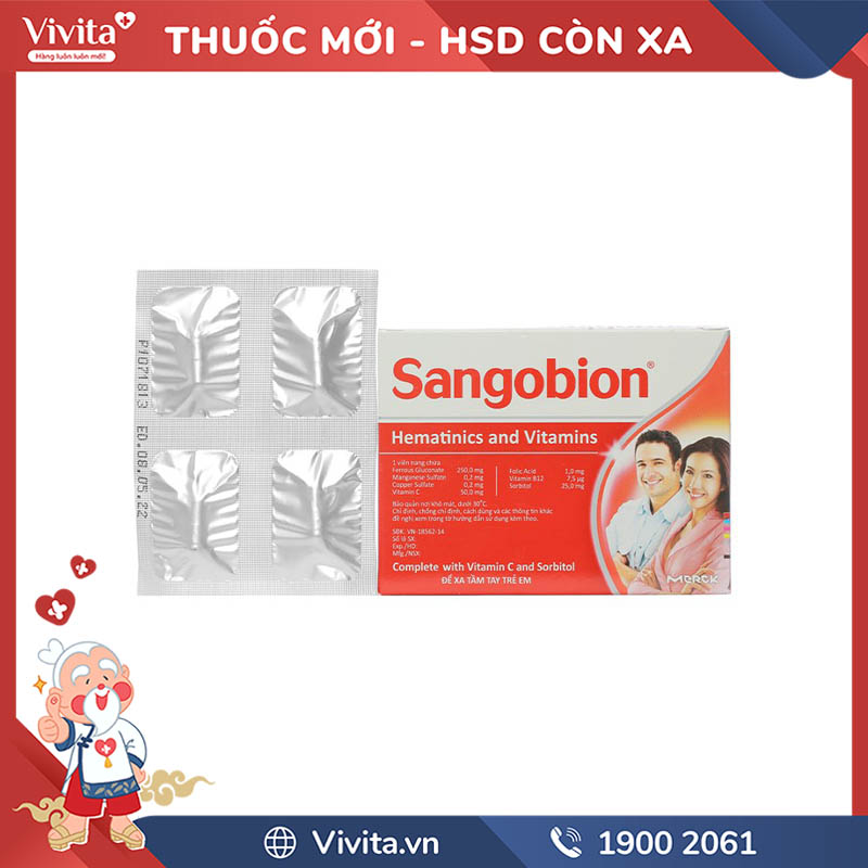 Thuốc bổ máu Sangobion | Hộp 28 viên
