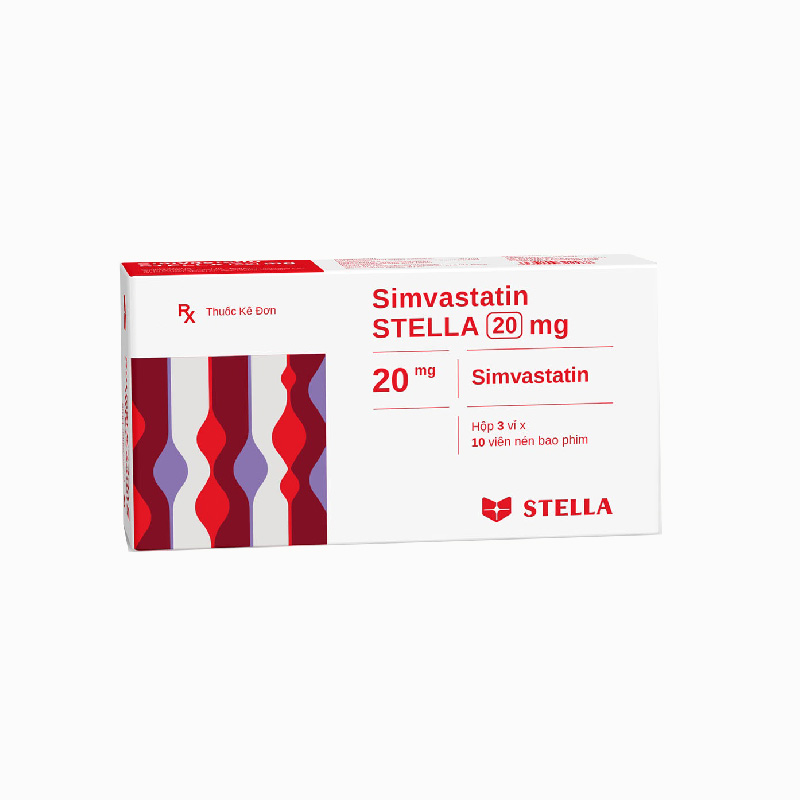 Thuốc trị mỡ máu Simvastatin Stella 20mg | Hộp 30 viên
