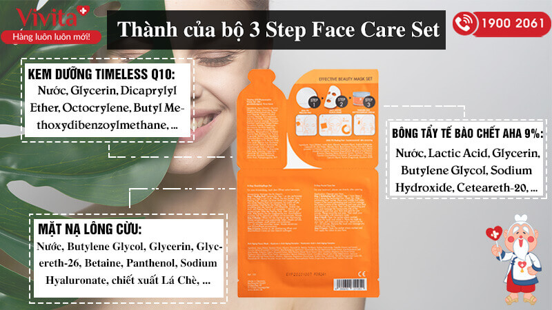 Thành phần 3 step face care set