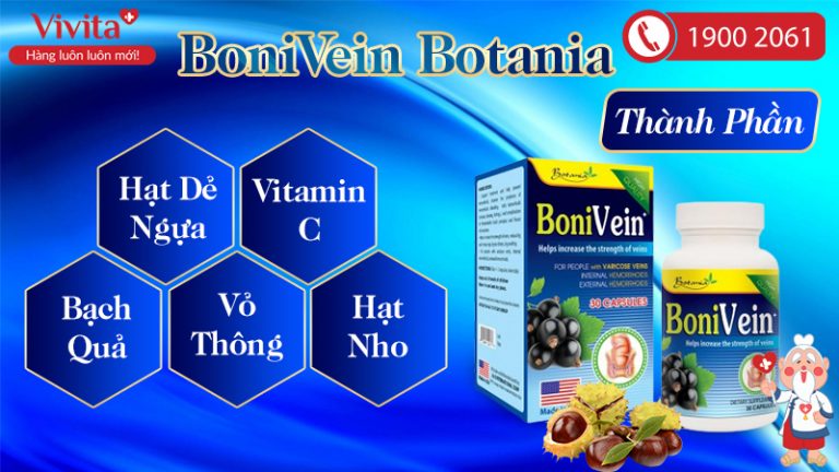 BoniVein Hỗ Trợ Điều Trị Suy Tĩnh Mạch [MỚI NHẤT 2024] | Hộp 30 Viên