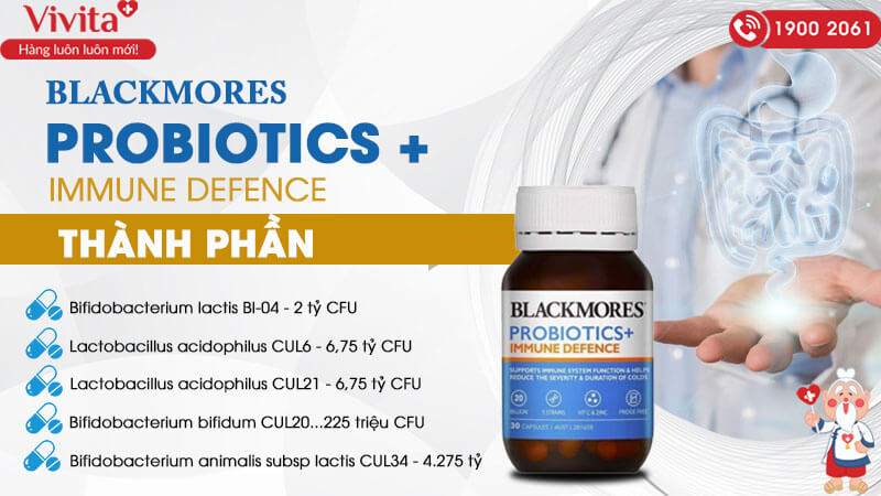Thành phần Blackmores Probiotics + Immune Defence