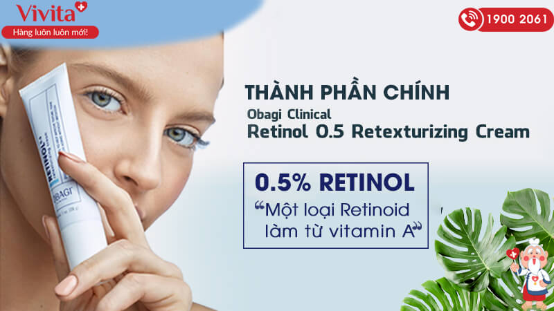 thành phần retinol 0 5 retexturizing cream