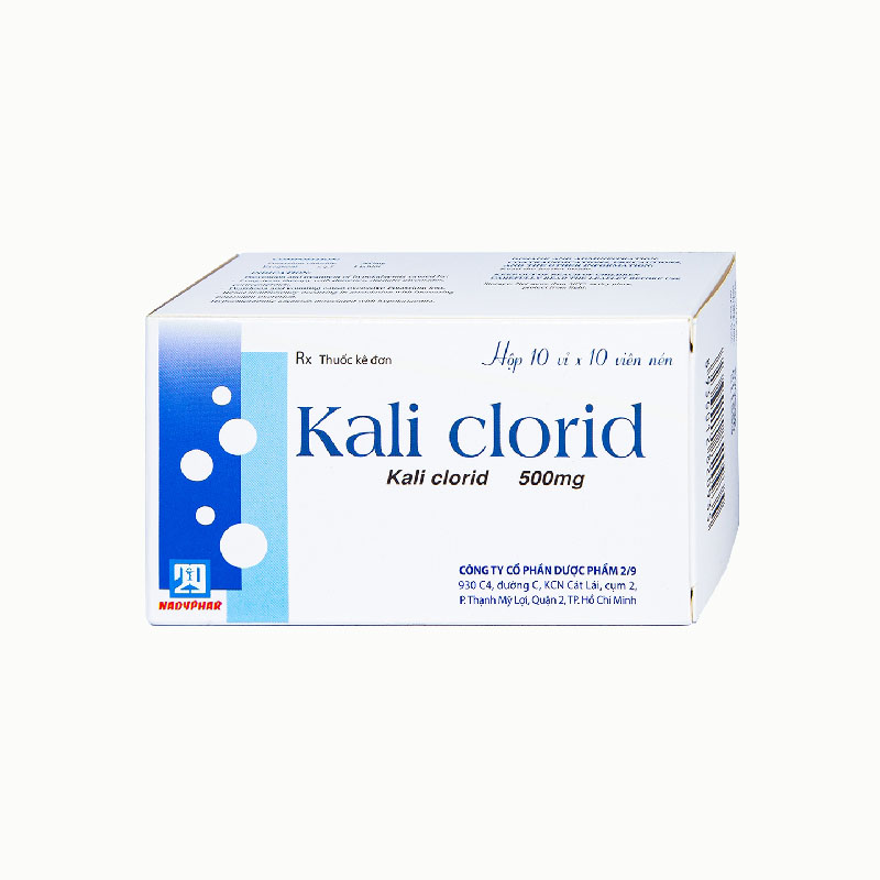 Thuốc bổ sung khoáng chất Kali Clorid Nadyphar | Hộp 100 viên