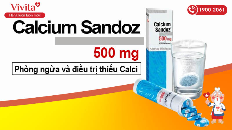 Viên sủi bổ sung Canxi Calcium Sandoz 500mg 