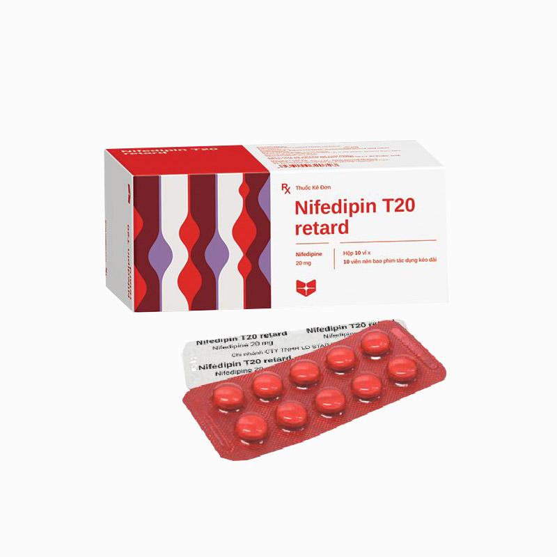 Thuốc trị cao huyết áp Nifedipin T20 retard | Hộp 100 viên