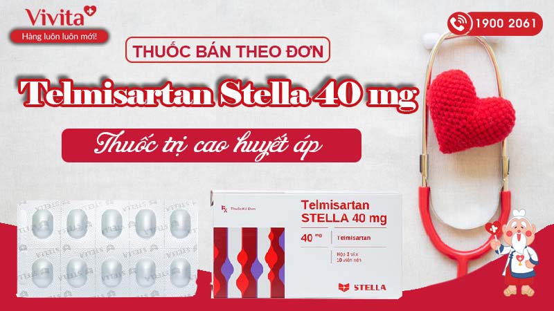 Thuốc trị cao huyết áp Telmisartan Stella 40mg