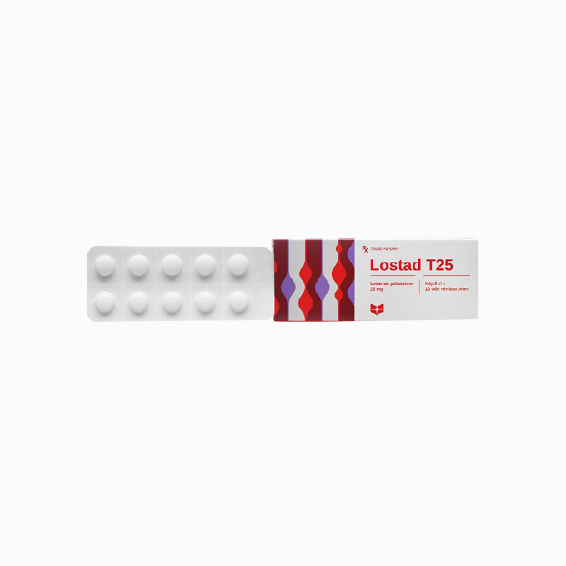 Thuốc trị cao huyết áp Lostad T25 | Hộp 30 viên