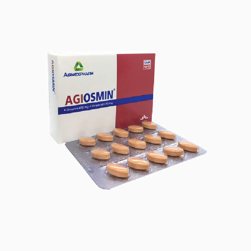 Thuốc trị trĩ, suy giãn tĩnh mạch Agiosmin | Hộp 60 viên