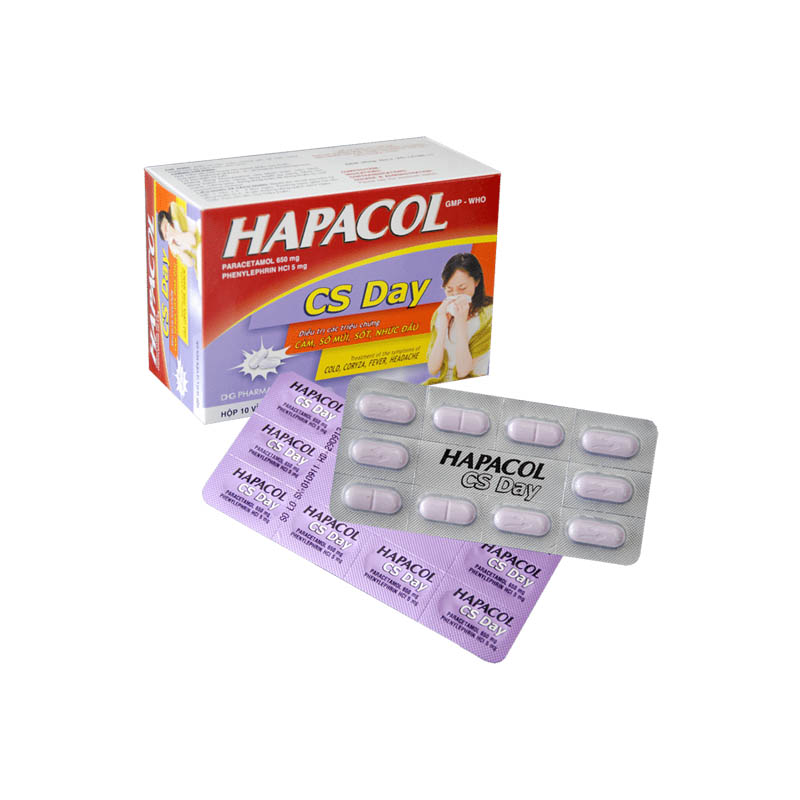 Thuốc giảm đau, hạ sốt Hapacol CS Day | Hộp 100 viên
