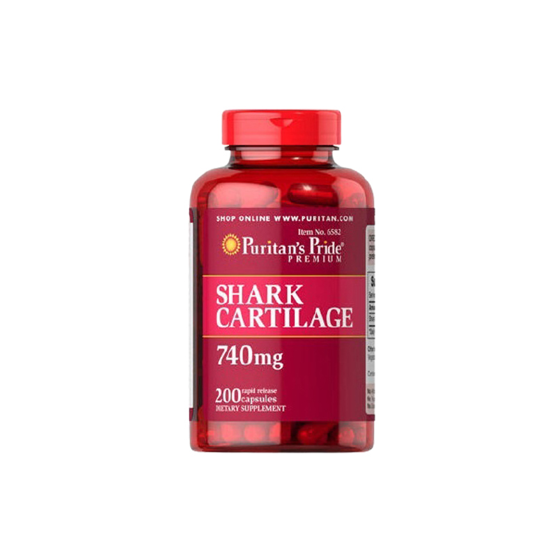 Viên Uống Puritan's Pride Shark Cartilage Hỗ Trợ Tăng Sinh Dịch Khớp, Vận Động Linh Hoạt | Hộp 100 Viên