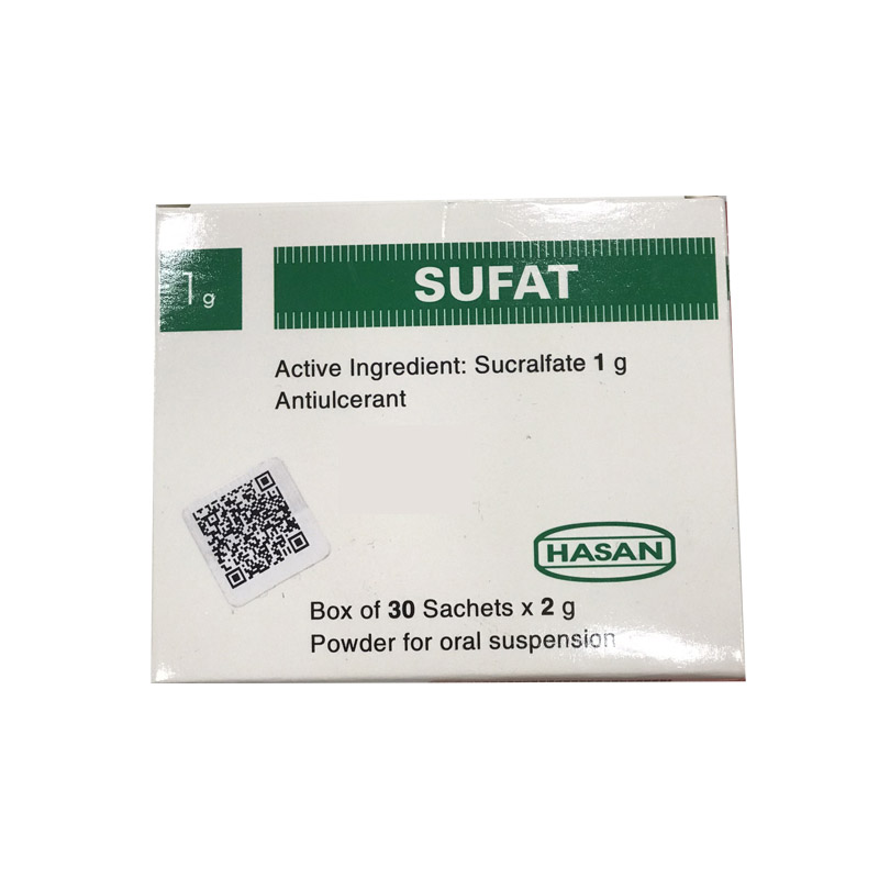 Thuốc trị đau dạ dày Sufat 1g Hasan | Hộp 30 gói
