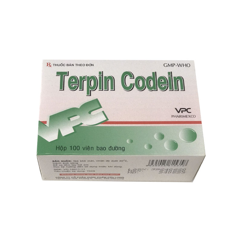 Thuốc ho Terpin Codein VPC | Hộp 100 viên