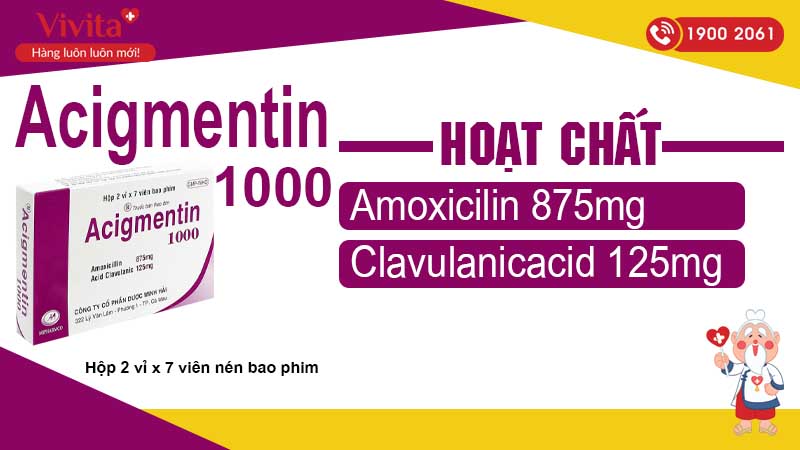 Thành phần kháng sinh Acigmentin 1000