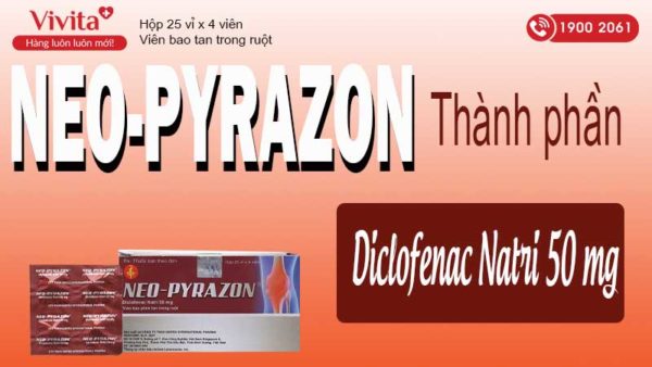 Thuốc giảm đau, kháng viêm Neo – Pyrazon 50mg Hộp 100 viên - VIVITA
