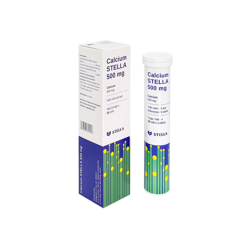 Viên sủi Calcium STELLA 500 mg | Tuýp 20 viên