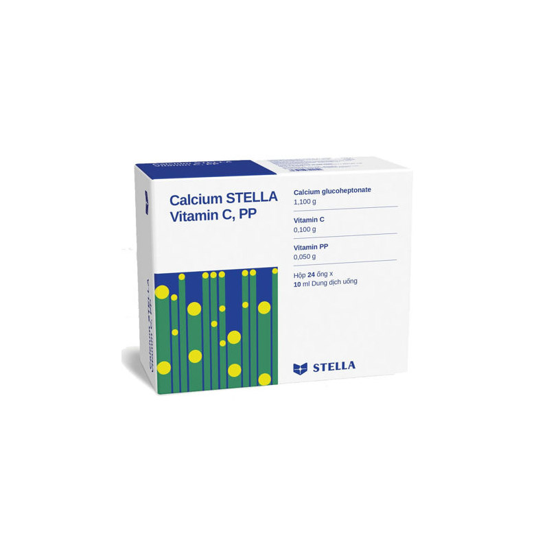 Thuốc Calcium STELLA Vitamin C, PP | Hộp 24 ống