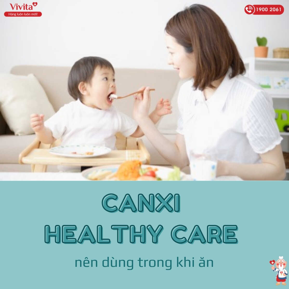 Nên uống Canxi Healthy Care trong bữa ăn để có hiệu quả tốt nhất.