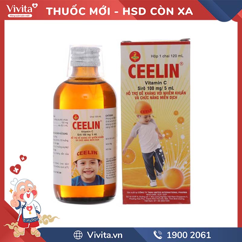 Siro bổ sung Vitamin C cho trẻ em Ceelin | Chai 120ml