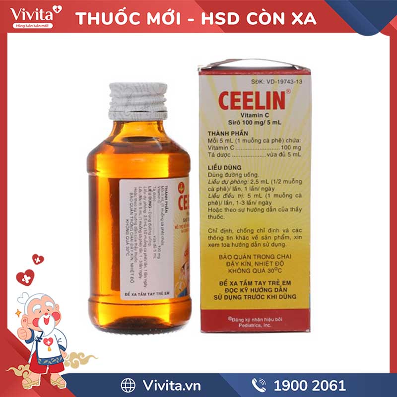 Siro bổ sung Vitamin C cho trẻ em Ceelin | Chai 60ml