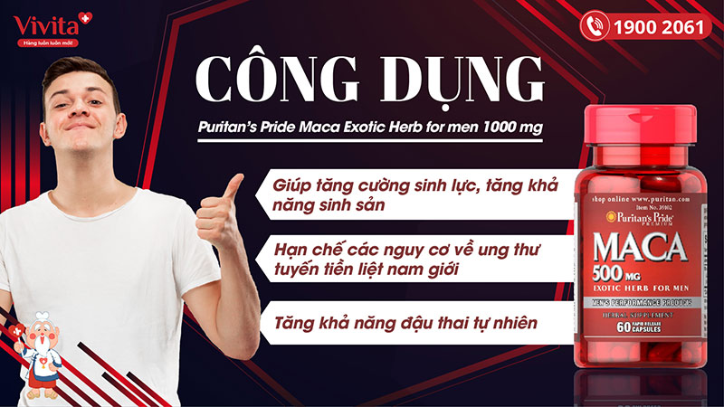 cong-dung-Puritan's Pride Maca Exotic Herb for men 1000 mg
