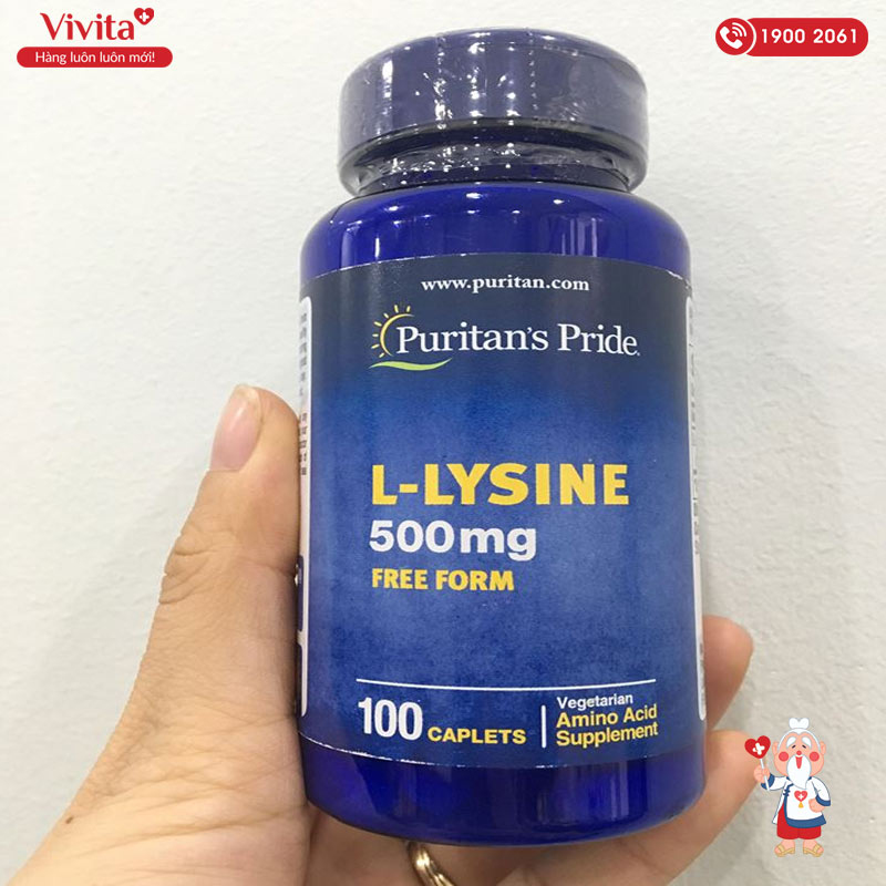 Viên Uống Puritan's Pride L-Lysine 500mg (100 Viên)