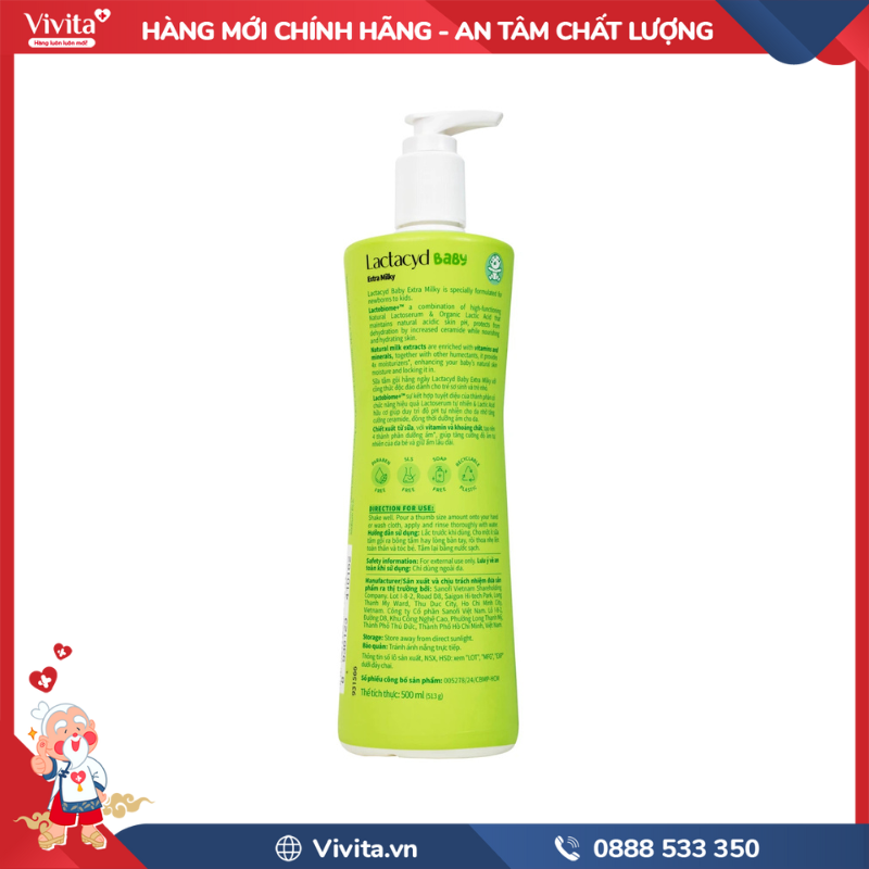Sữa tắm gội Lactacyd Milky Baby 500ml