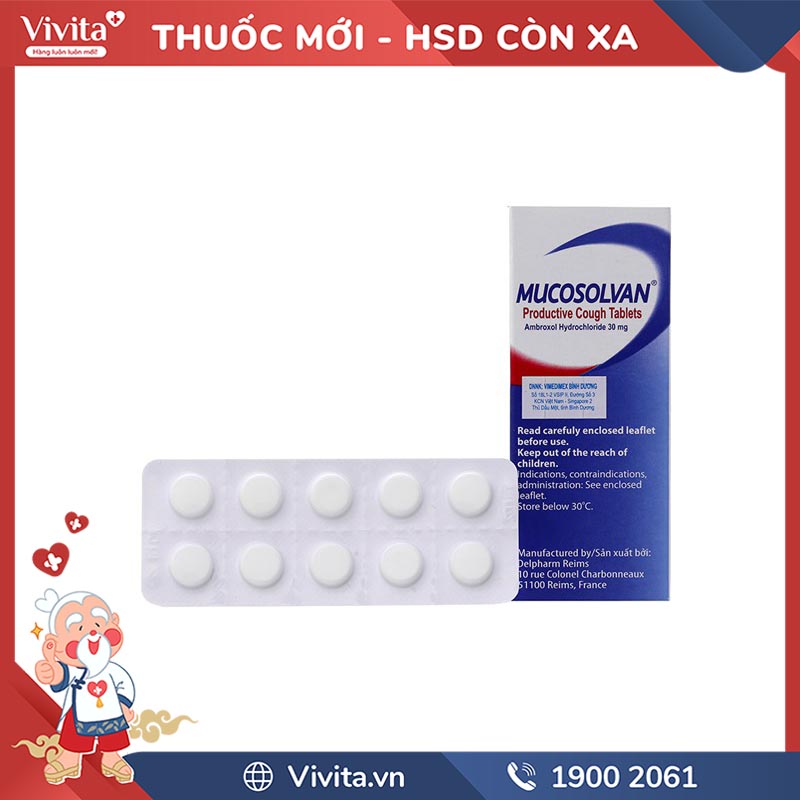 Thuốc tiêu đờm Mucosolvan 30mg | Hộp 20 viên