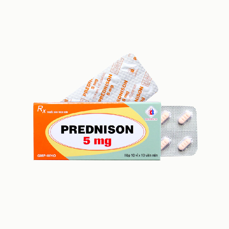 Thuốc kháng viêm Prednison 5mg	Domesco | Hộp 100 viên