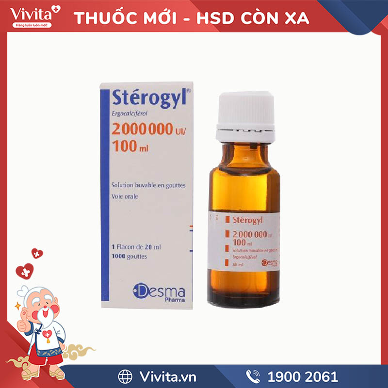 Siro bổ sung vitamin D Stérogyl 2000000UI/100ml | Chai 100ml