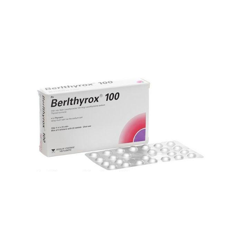 Thuốc điều trị suy giáp Berlthyrox 100 | Hộp 100 viên