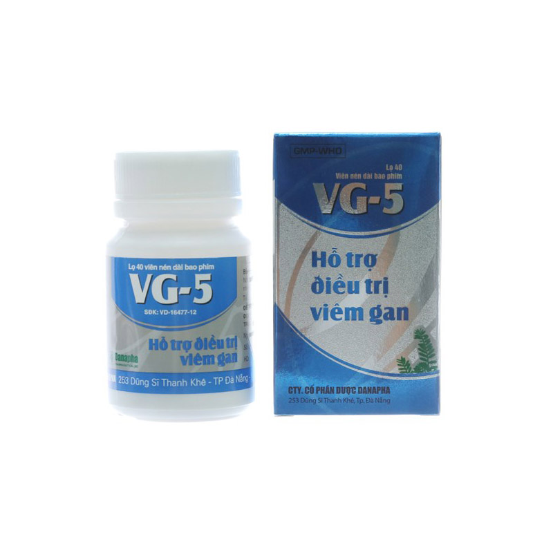 Thuốc hỗ trợ điều trị viêm gan VG 5 Danapha | Chai 40 viên