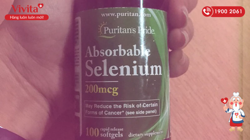 viên uống hỗ trợ điều trị ung thư Puritan's Pride Absorbable Selenium