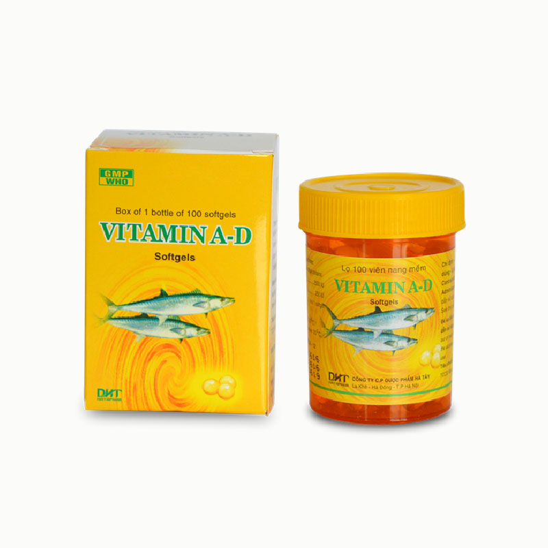 Thuốc bổ sung vitamin A-D Dược Phẩm Hà Tây | Chai 100 Viên