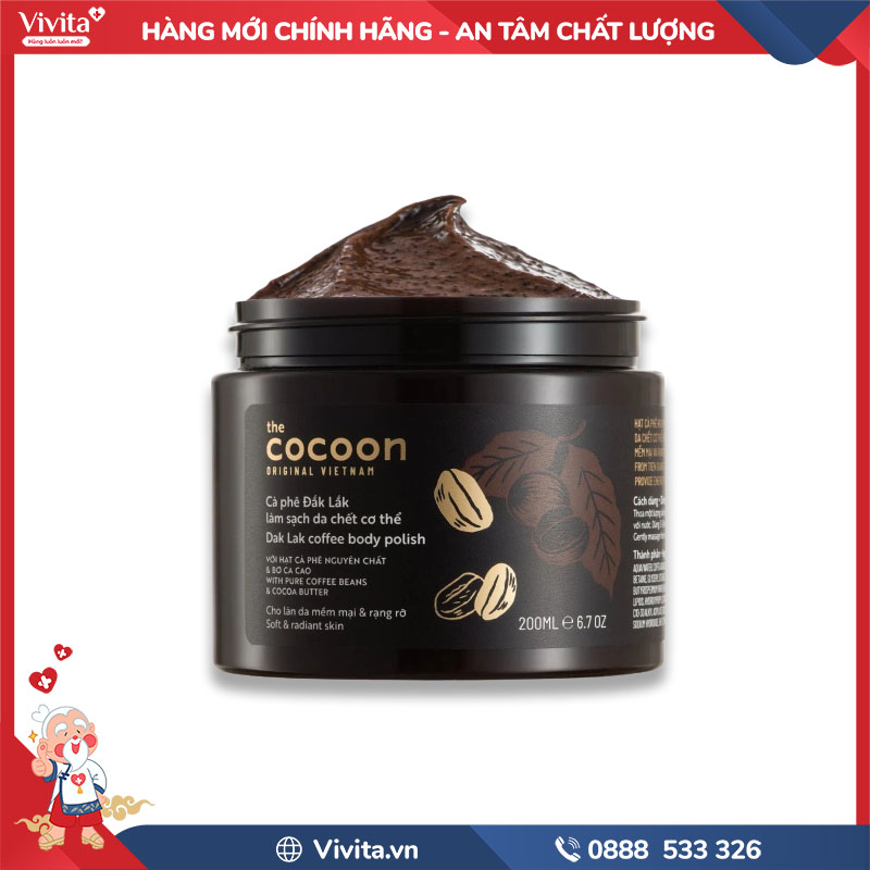 Tẩy Da Chết Toàn Thân Cocoon Dak Lak Coffee Body Polish | Hộp 200ml