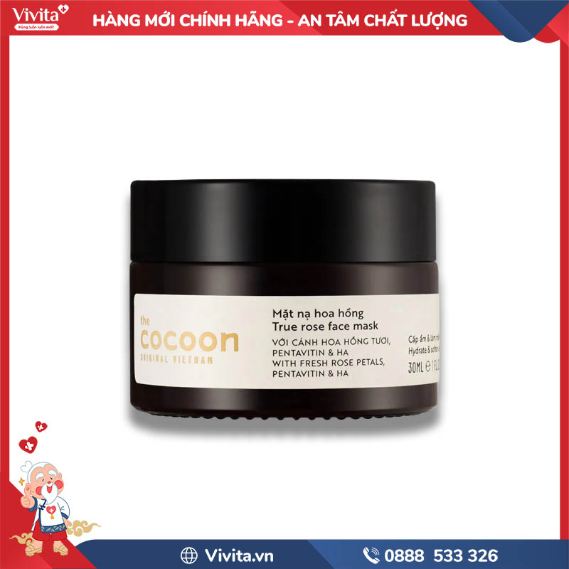 Mặt Nạ Hoa Hồng Cấp Ẩm Cocoon True Rose Face Mask | Hộp 30ml