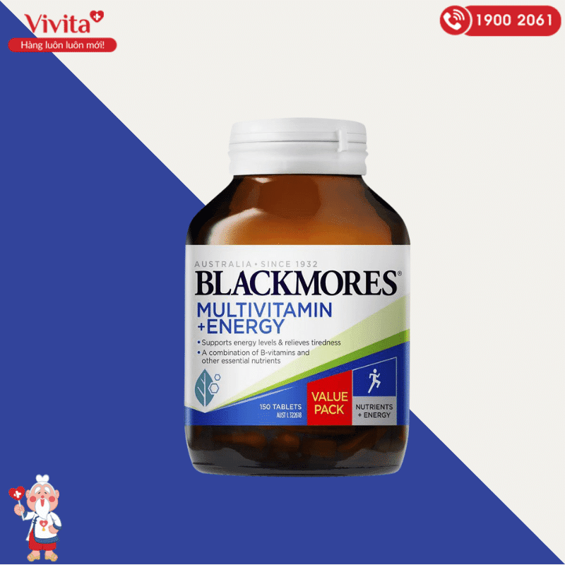 Viên uống Blackmores Multivitamin + Energy là thực phẩm chức năng bổ sung vitamin và khoáng chất hỗ trợ tăng cường sức khỏe và hồi phục năng lượng.
