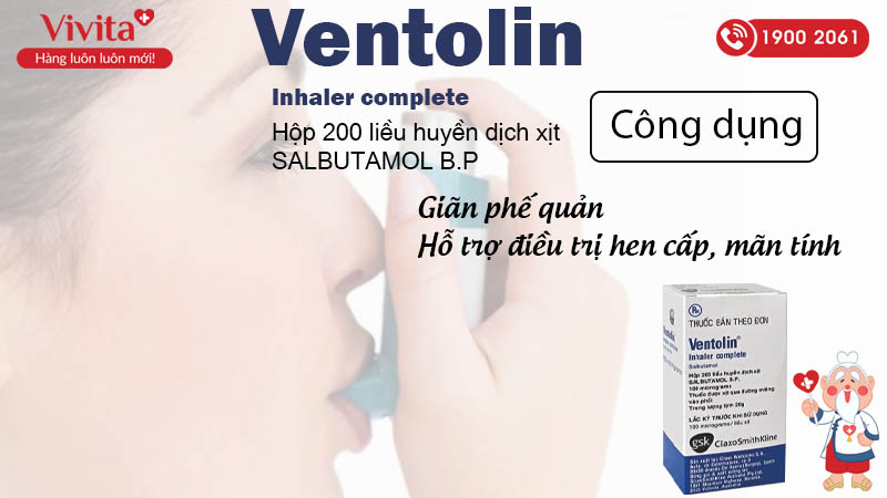 Công dụng thuốc xịt Ventolin Inhale