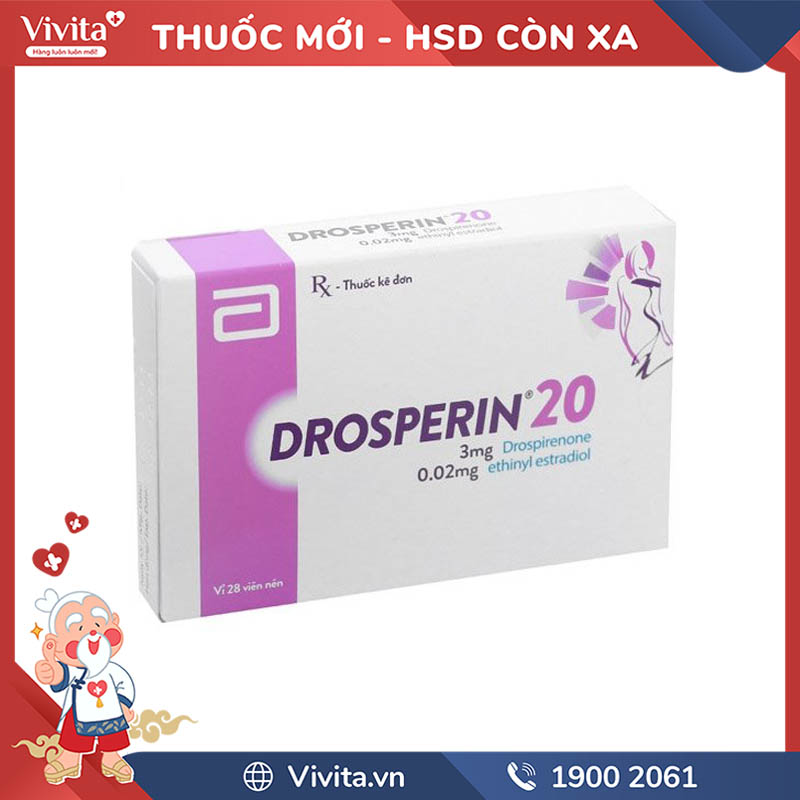 Thuốc tránh thai Drosperin 20 | Hộp 28 viên