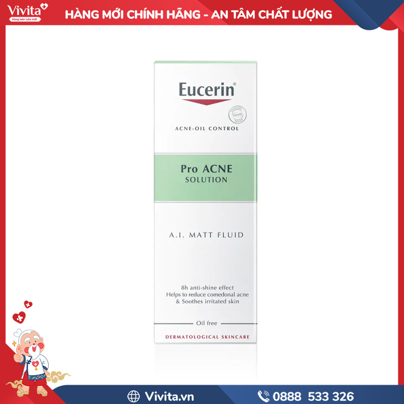 Kem Hỗ Trợ Điều Trị Mụn Eucerin Pro Acne Solution A.I. Matt Fluid | Chai 50ml