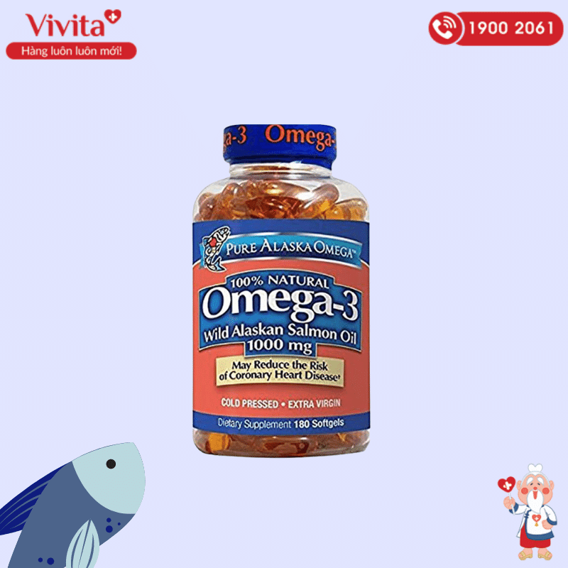 Viên uống dầu cá hồi Pure Alaska Omega 3 Wild Salmon Oil chính là một trong những nguồn cung cấp omega 3 thường được các chị em lựa chọn.