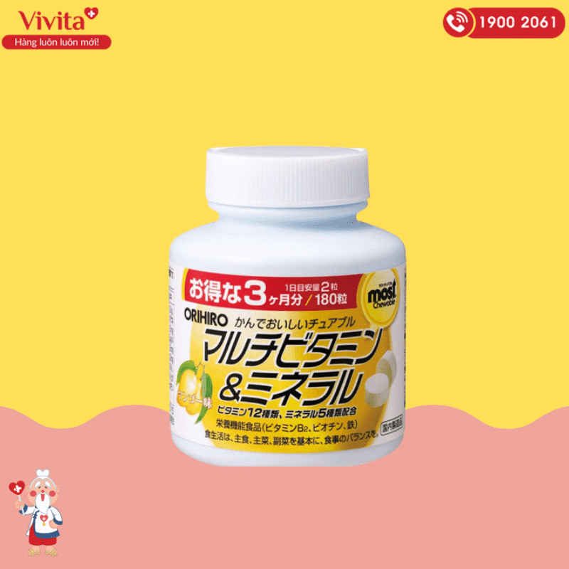 Viên nhai bổ sung vitamin và khoáng chất Orihiro Most Chewable là một sản phẩm mang lại nhiều hiệu quả cải thiện sức khỏe của người dùng.