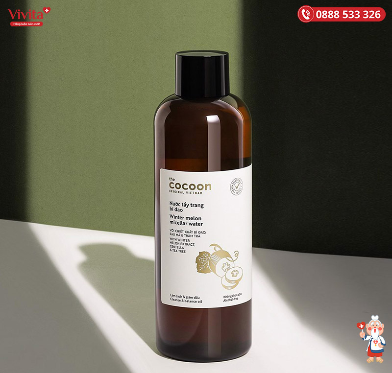 nước tẩy trang bí đao Cocoon Winter Melon Micellar Water làm sạch da chuyên sâu