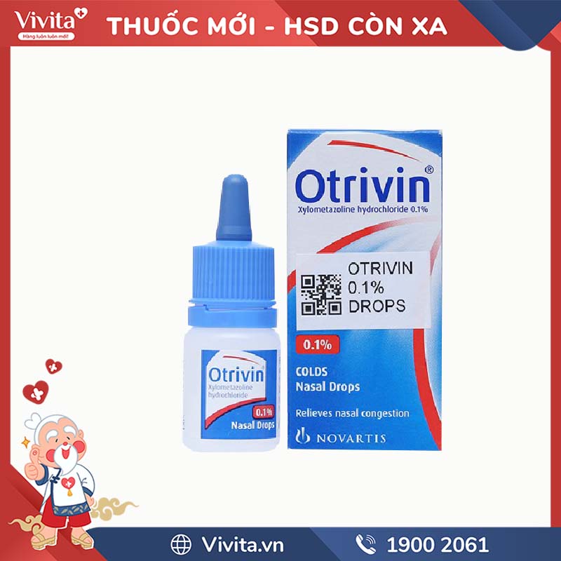 Thuốc nhỏ mũi giảm nghẹt mũi Otrivin 0.1% | Chai 10ml