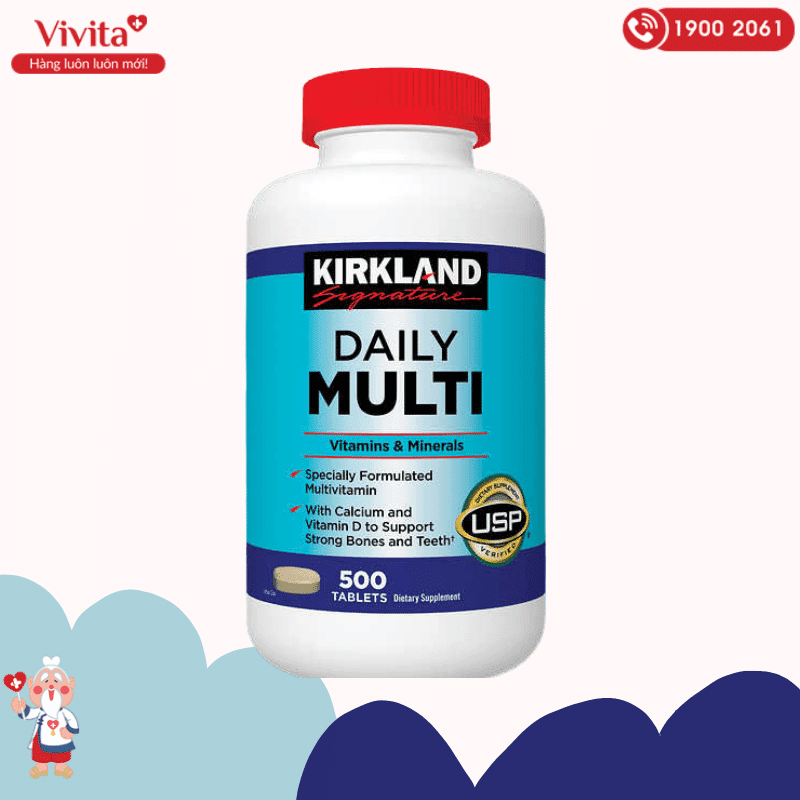 Viên uống Daily Multi Kirkland Signature là sản phẩm thực phẩm chức năng bổ sung vitamin và khoáng chất hàng ngày cho cơ thể.
