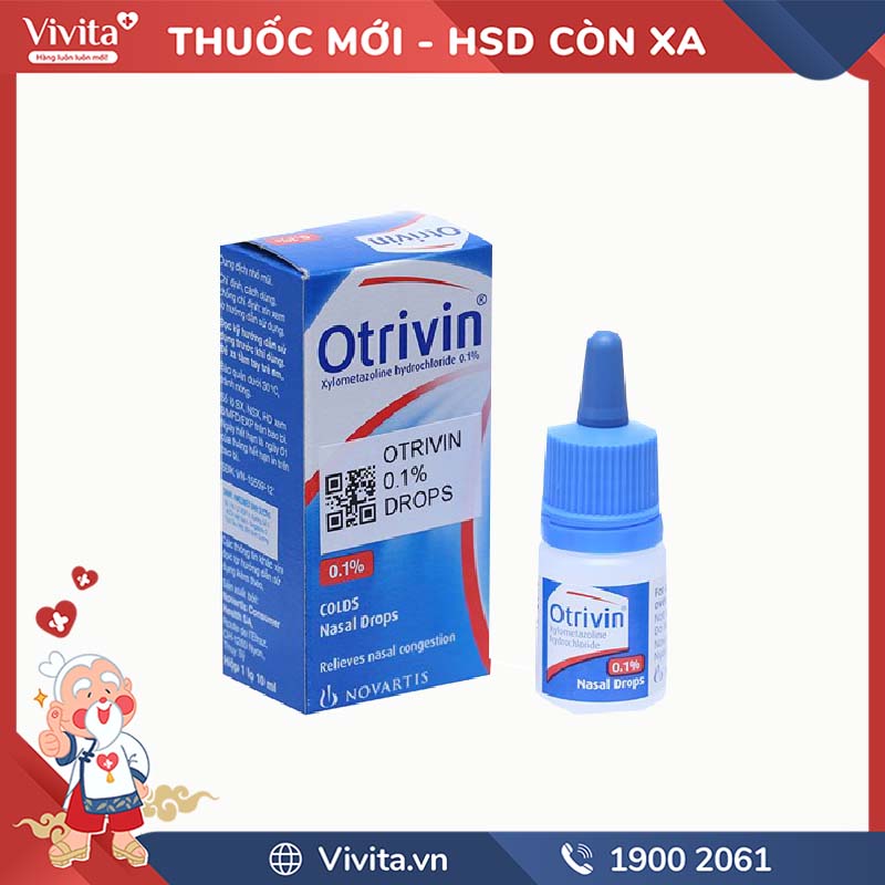 Thuốc nhỏ mũi giảm nghẹt mũi Otrivin 0.1% | Chai 10ml