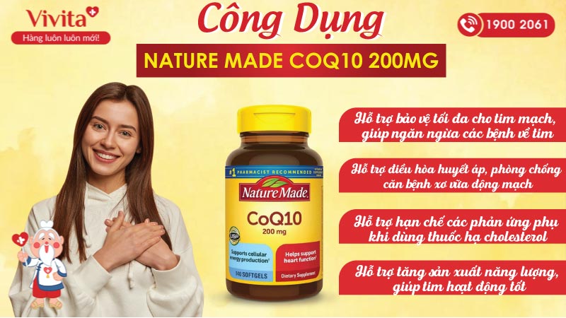 CÔNG DỤNG Nature Made CoQ10 200 mg